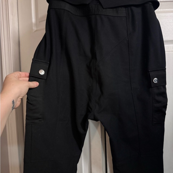 Designer Karen Millen England high waisted black belted cargo trouser 4 - Picture 7 of 10